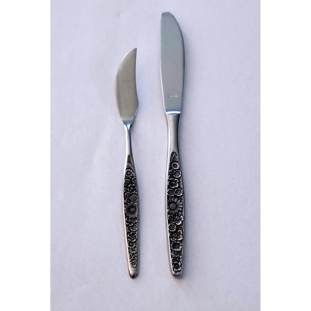 VTG Interpur JARDINERA Flatware Set Floral Dinner Knife & Butter‎ Knife Japan